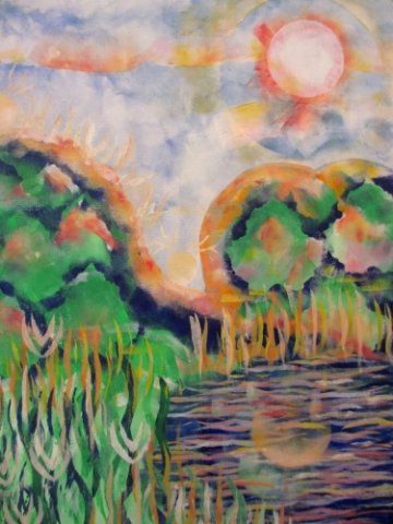 Zwei Sonnen im See